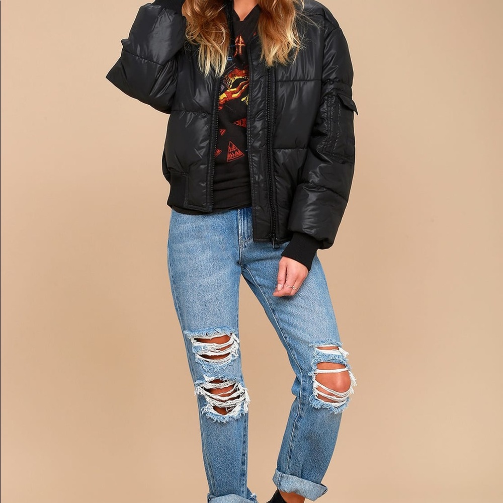 Cheap Monday Black Puffer Bomber Jacket
